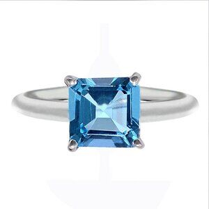 New - Blue Topaz 925 Sterling Silver Ring - Size 7.5
